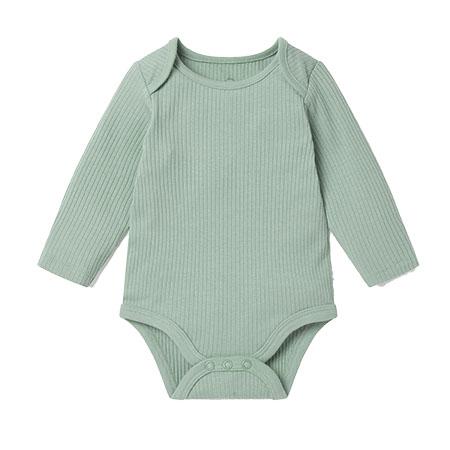 MORI Mint Ribbed Long Sleeve Bodysuit