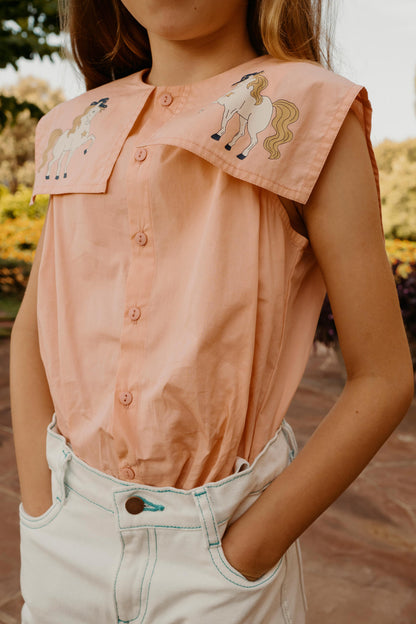 Tiny Cottons Oversized collar pink blouse