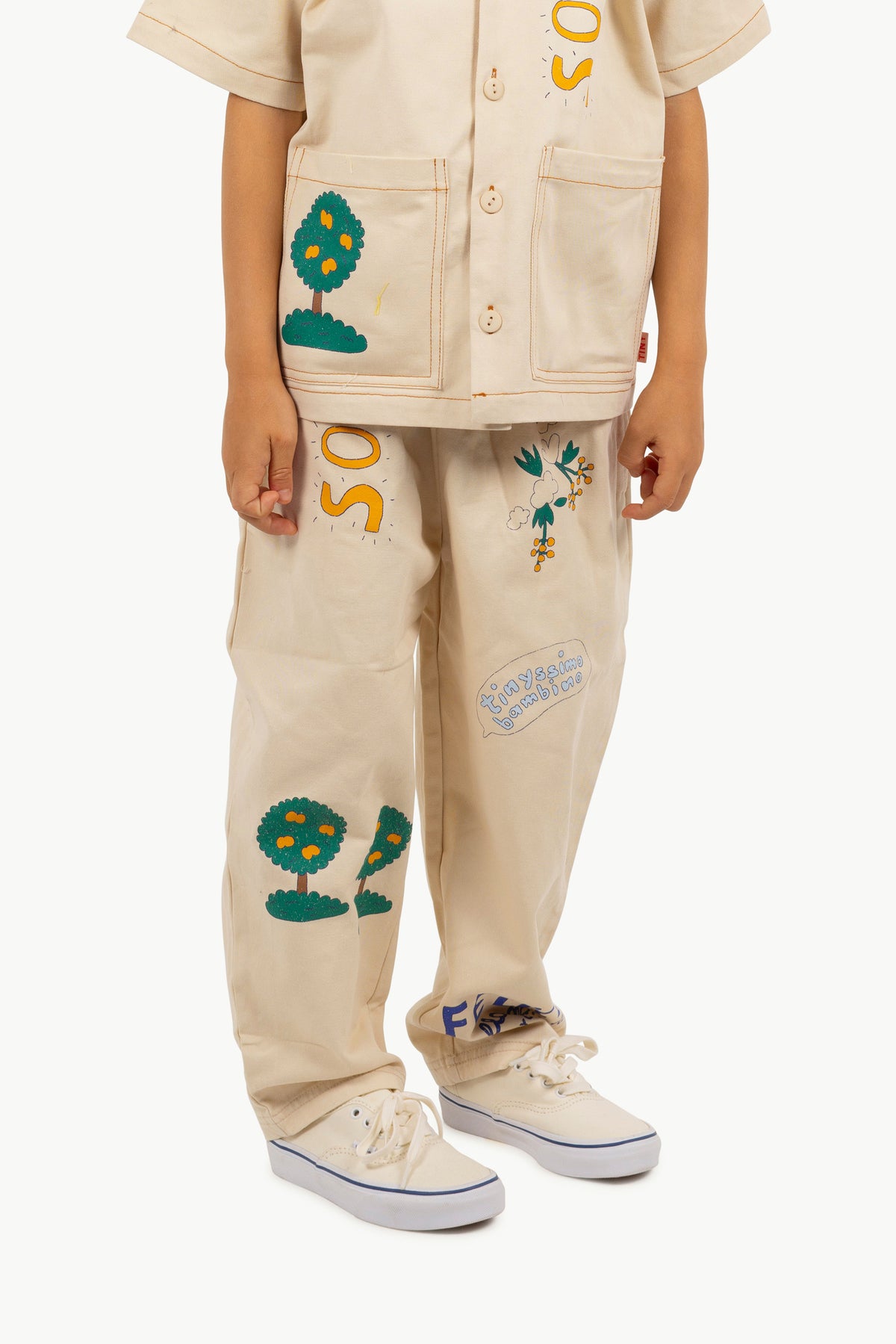 Tiny Cottons Cream artsy tree pants