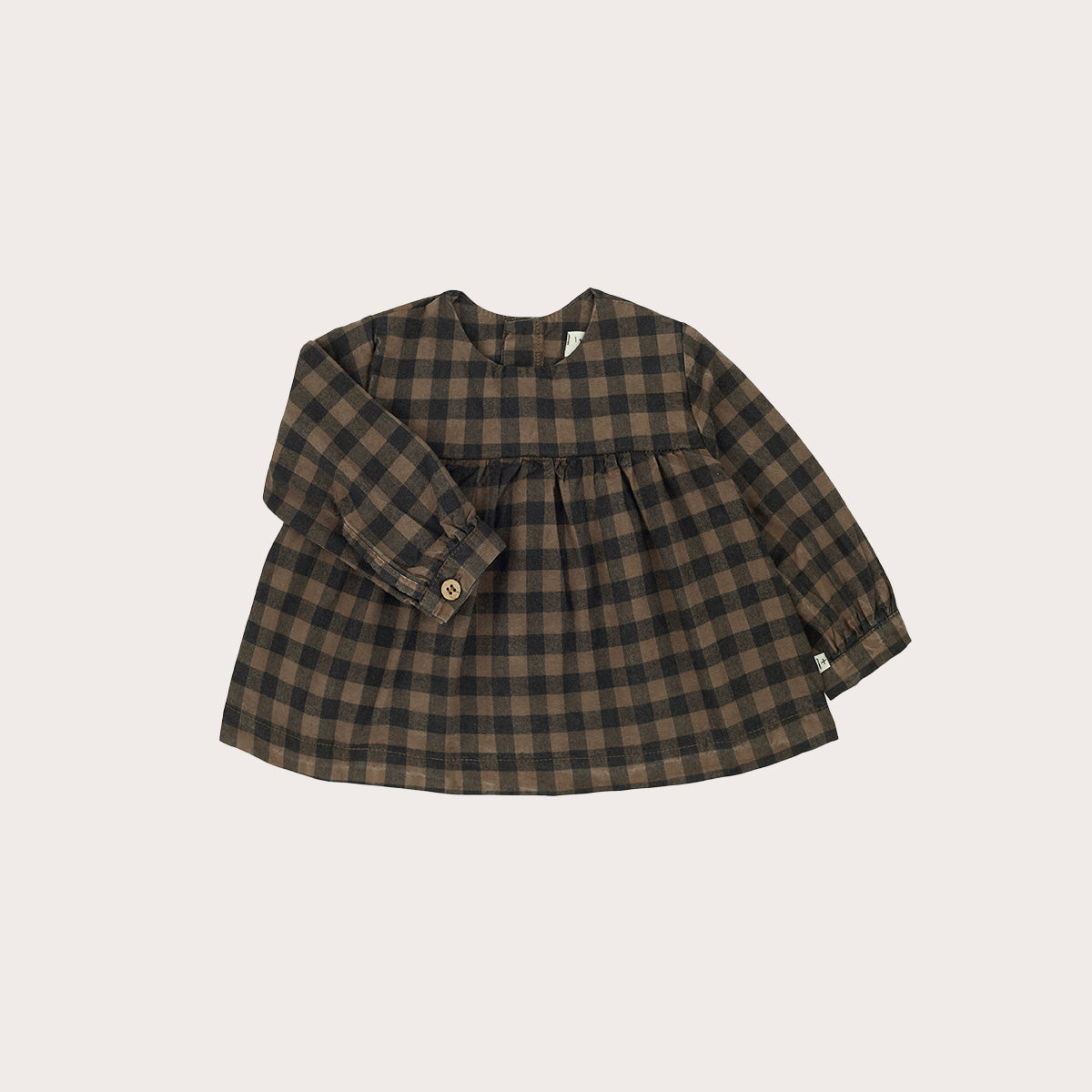 1 + in the family Brown gingham blouse