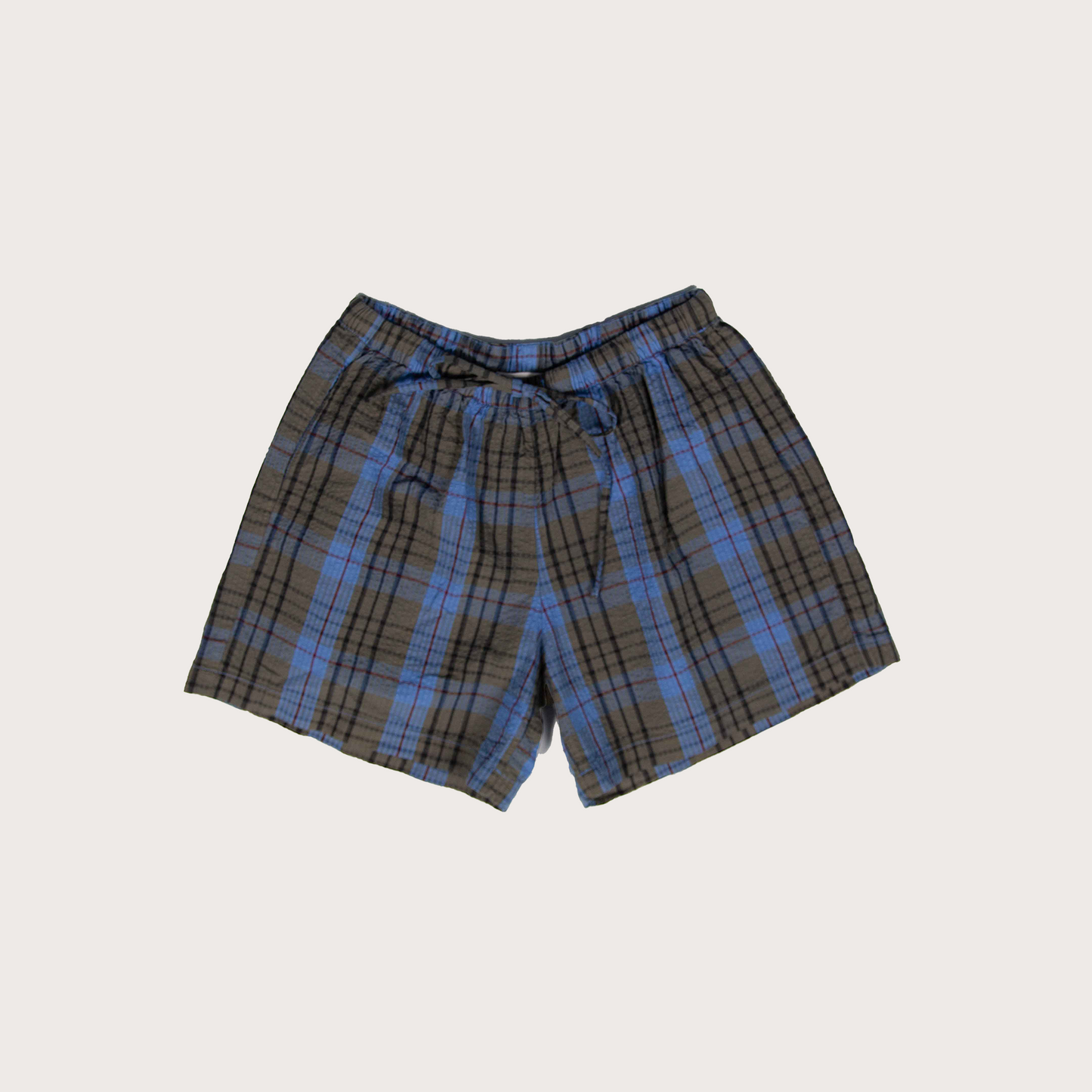 Tangerine Studioes Blue checked seersucker shorts