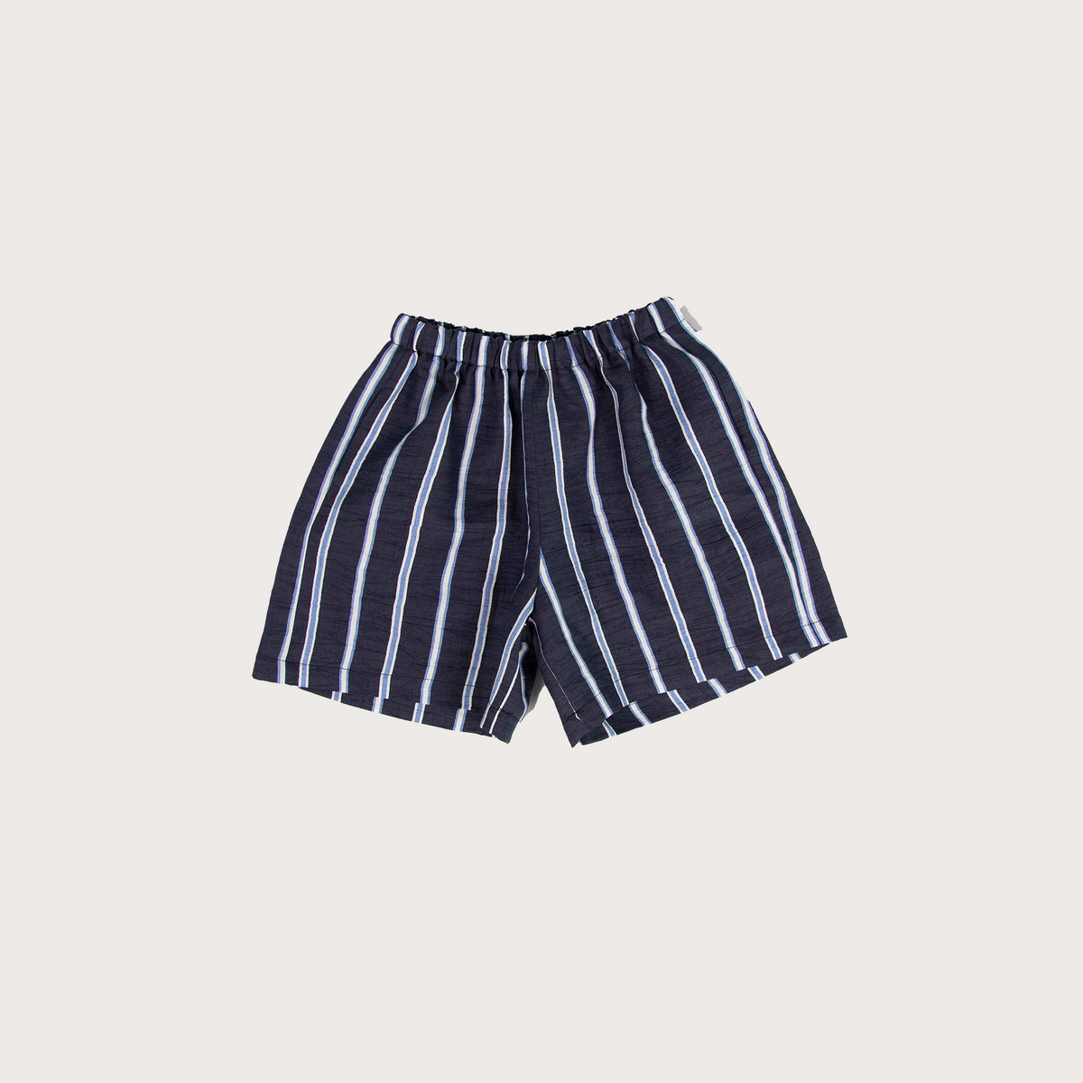 Tangerine Studios Striped linen elastic waist shorts