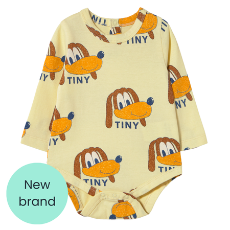Tiny Cottons Yellow dog print long sleeve body