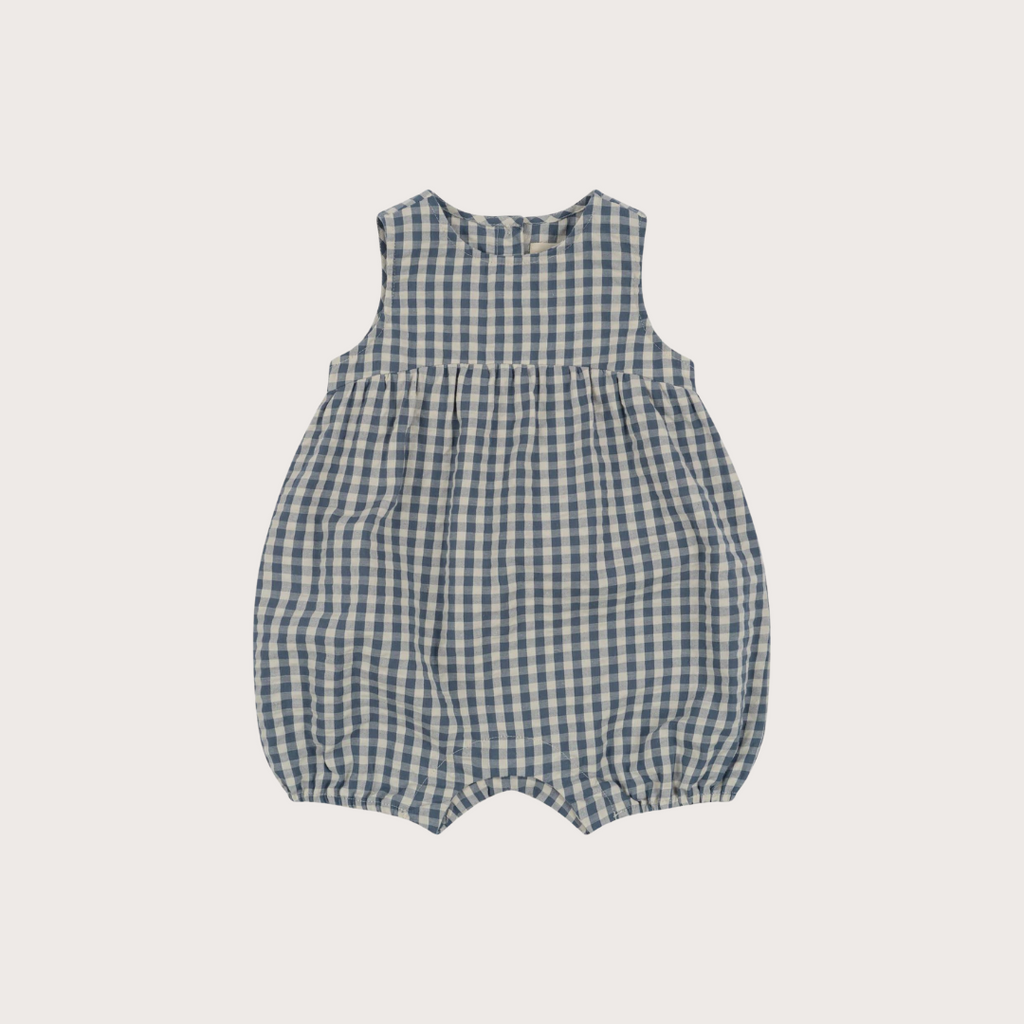 Konges Sløjd Blue gingham seersucker romper