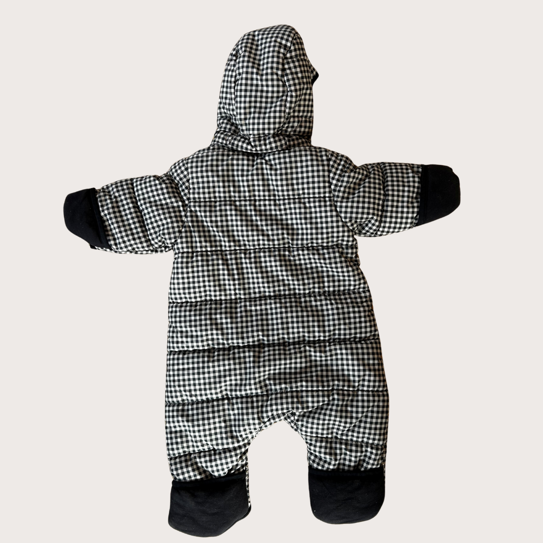 ARKET Brown check puffer pramsuit