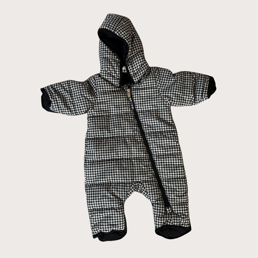 ARKET Brown check puffer pramsuit
