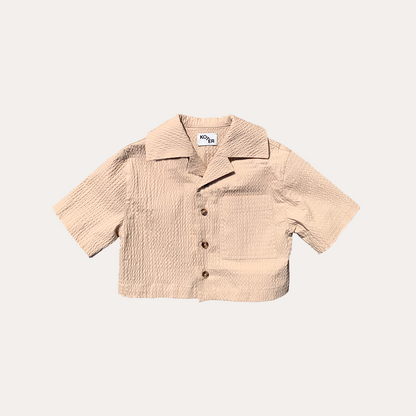 Studio Koter oversized beige seersucker shirt