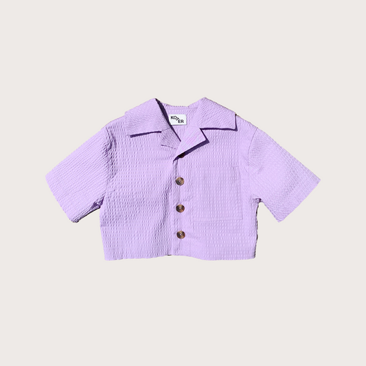 Studio Koter Boxy fit Lilac seersucker shirt