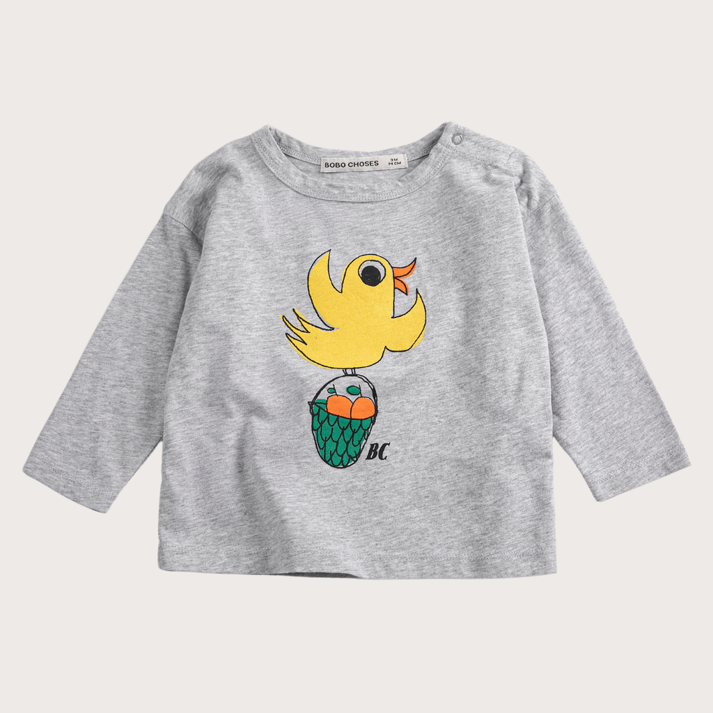 Bobo Choses Grey flying oranges long sleeve t-shirt