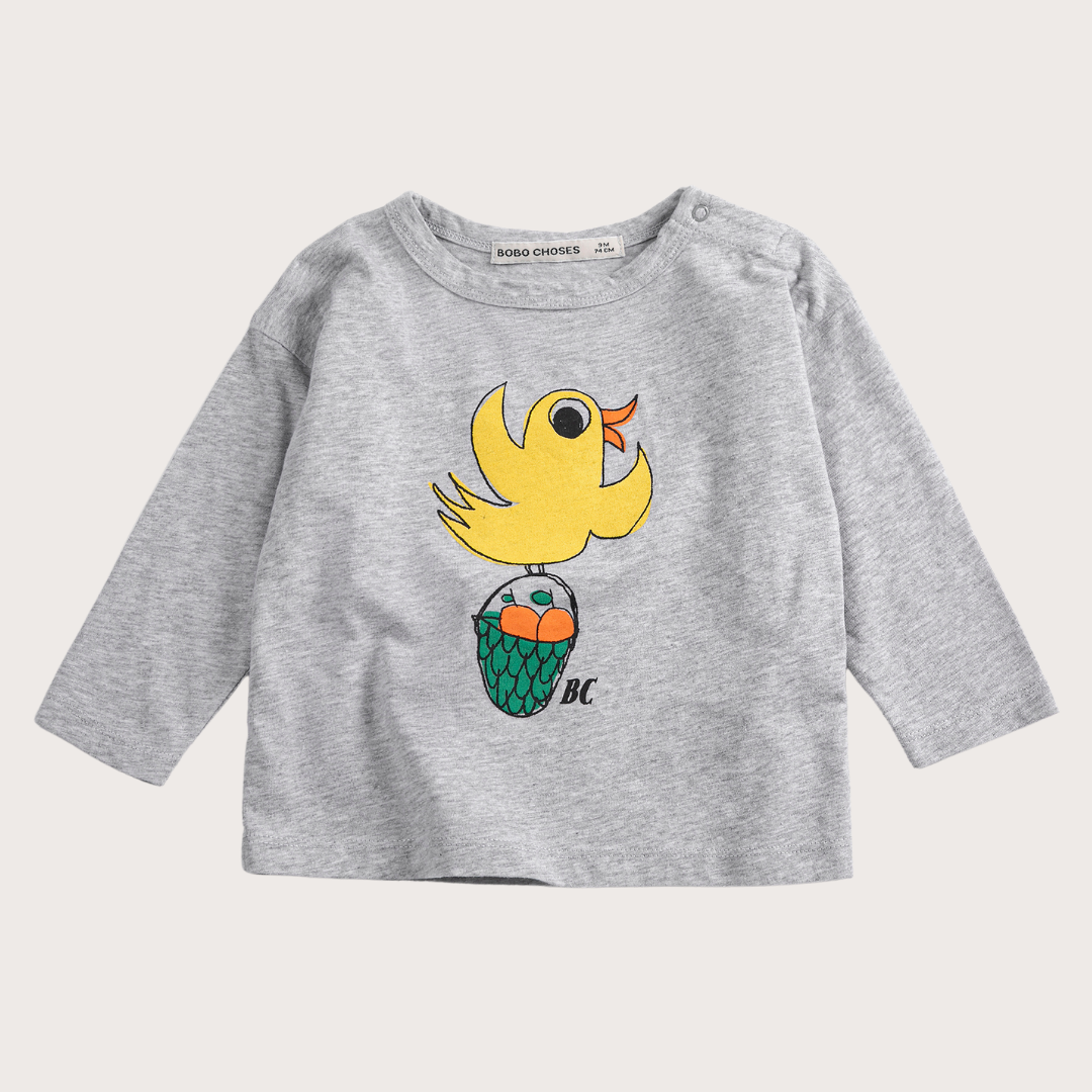 Bobo Choses Grey flying oranges long sleeve t-shirt