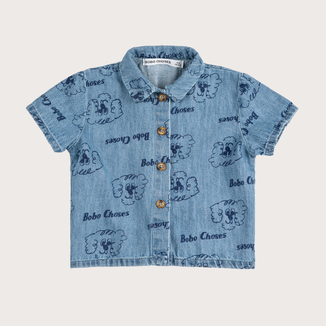 bobo choses Denim pickles the dog baby shirt