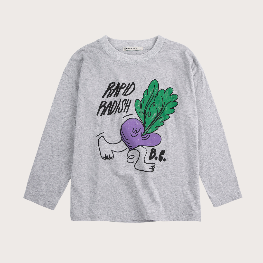 Bobo Choses Grey rapid radish long sleeve t-shirt