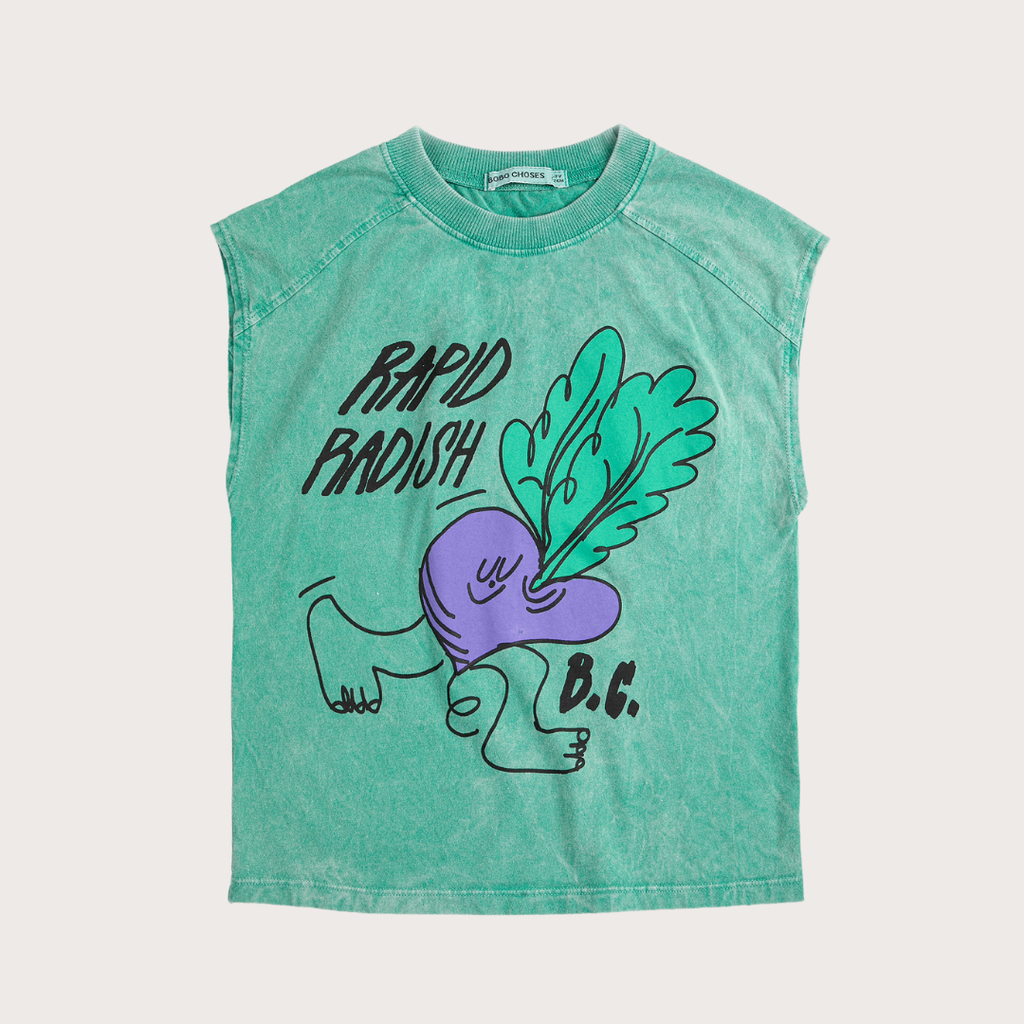 Bobo Choses Green rapid radish sleeveless t-shirt