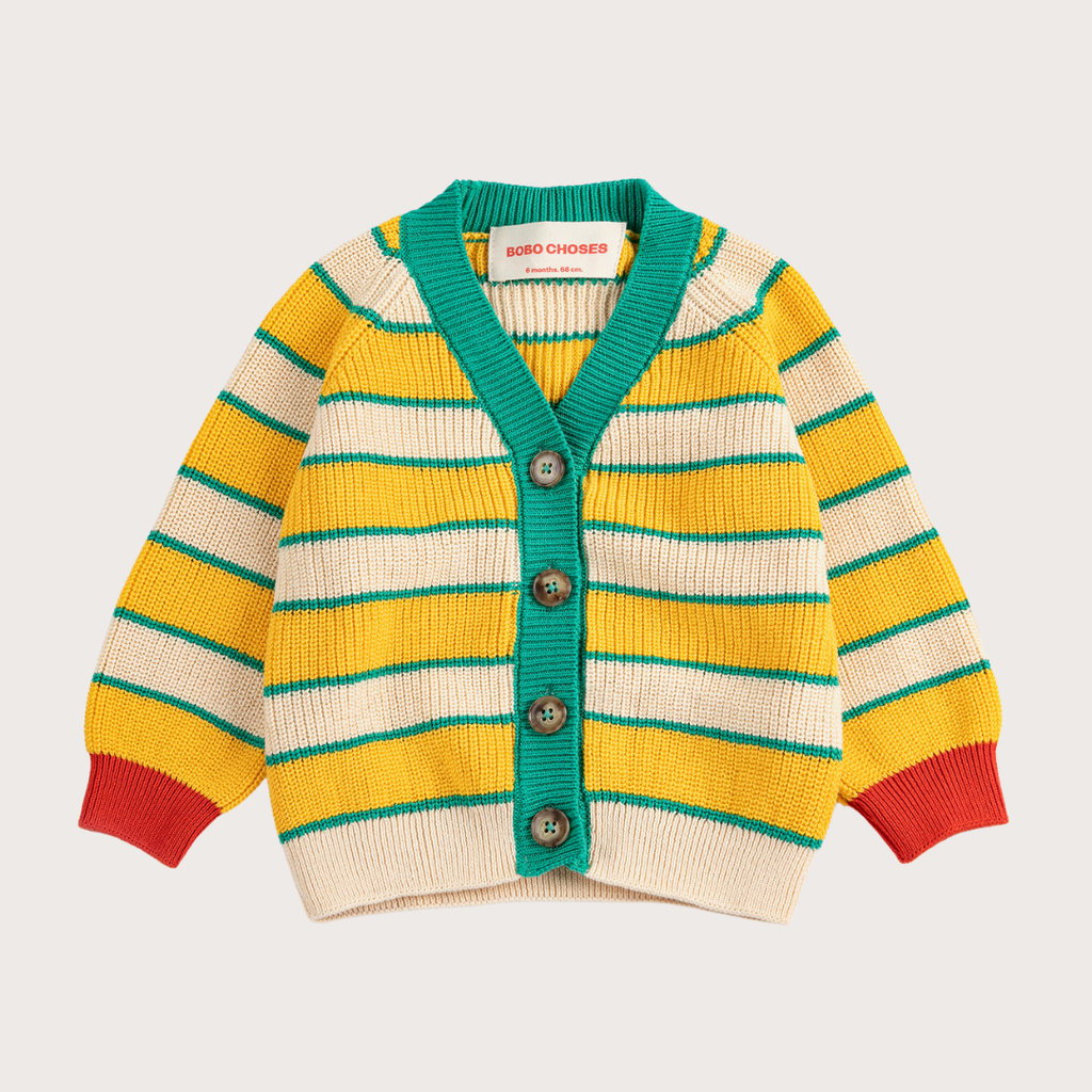 Bobo Choses Yellow BC striped cardigan