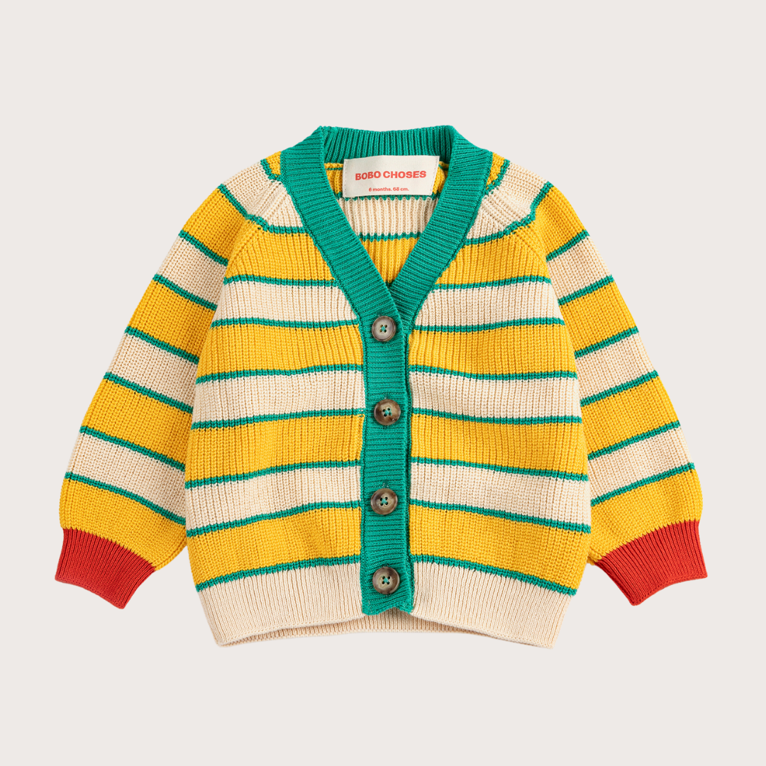 Bobo Choses Yellow BC striped cardigan