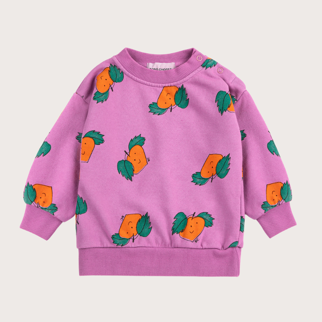 Bobo Choses Purple all over tangerine sweatshirt