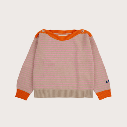 Bobo Choses Pink striped baby jumper