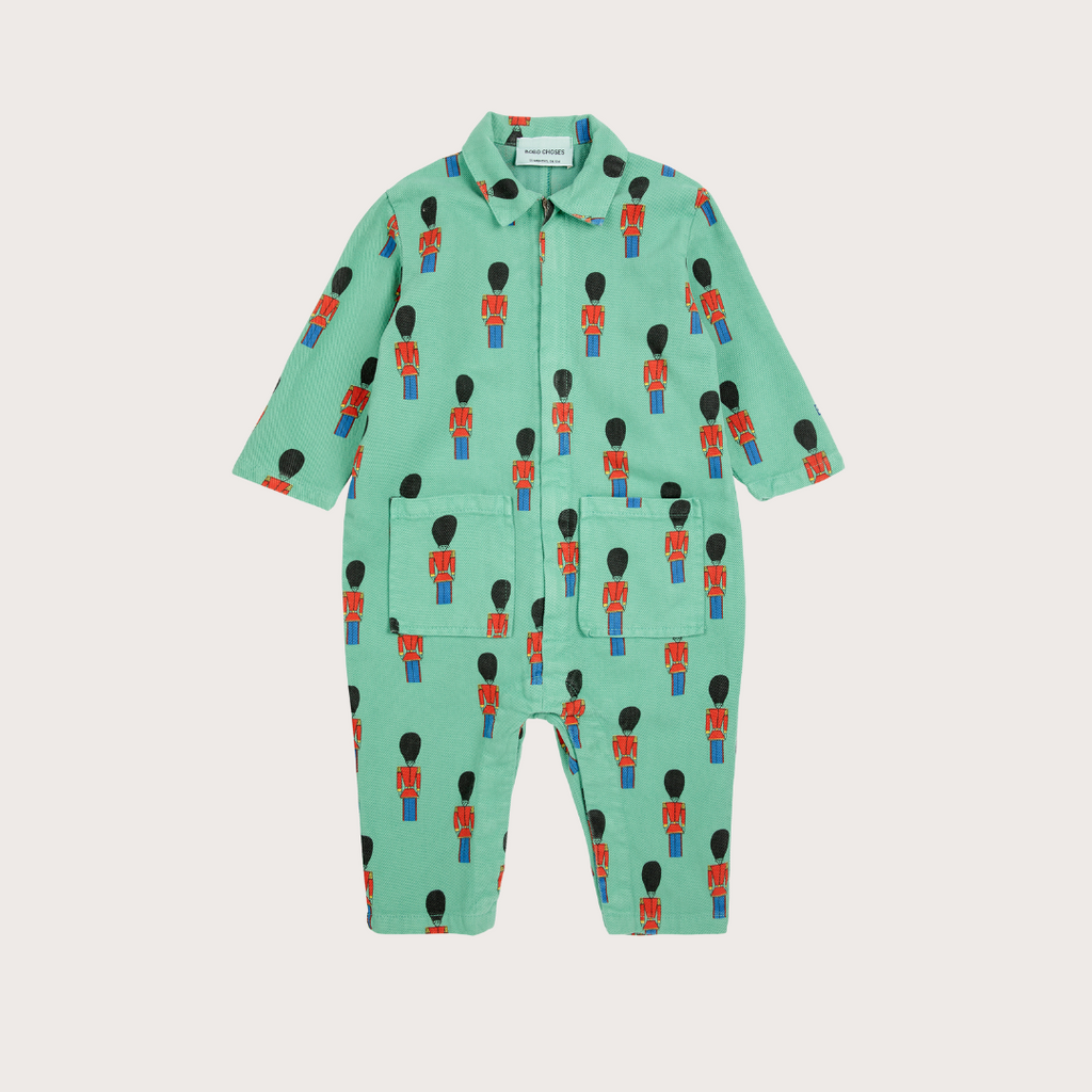 Bobo Choses Green soldier boilersuit