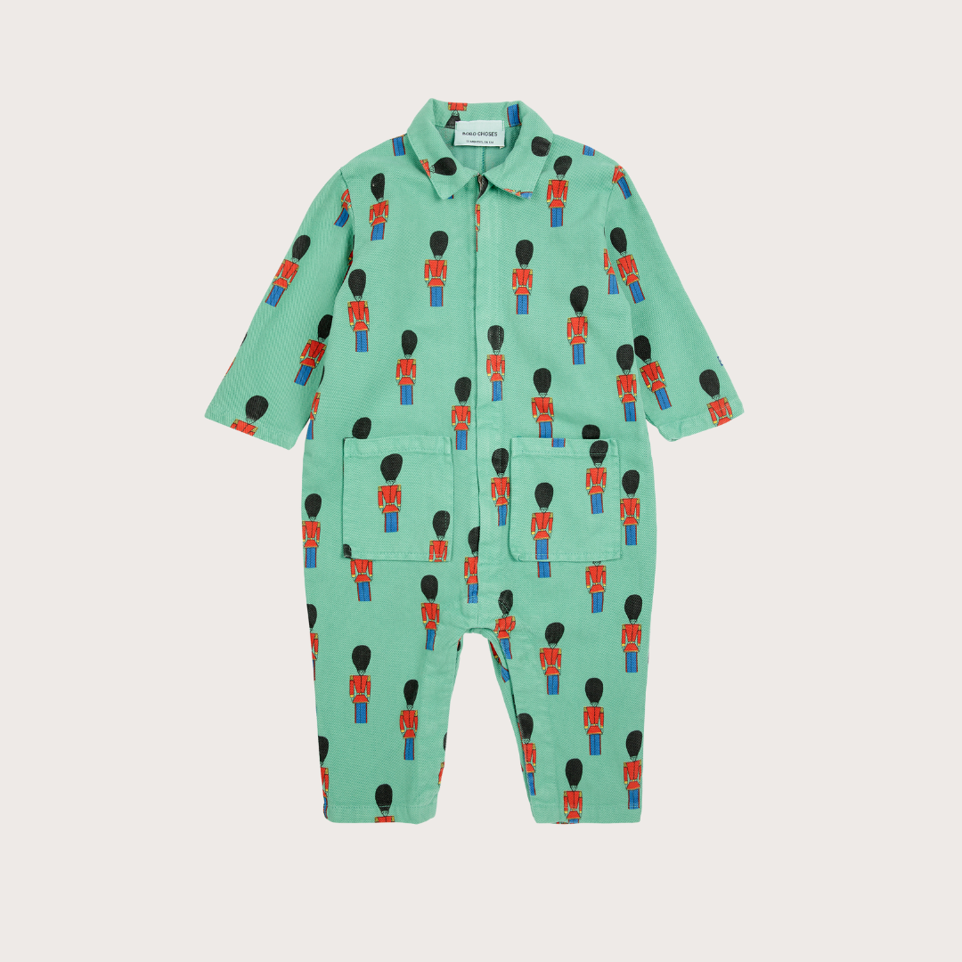 Bobo Choses Green soldier boilersuit