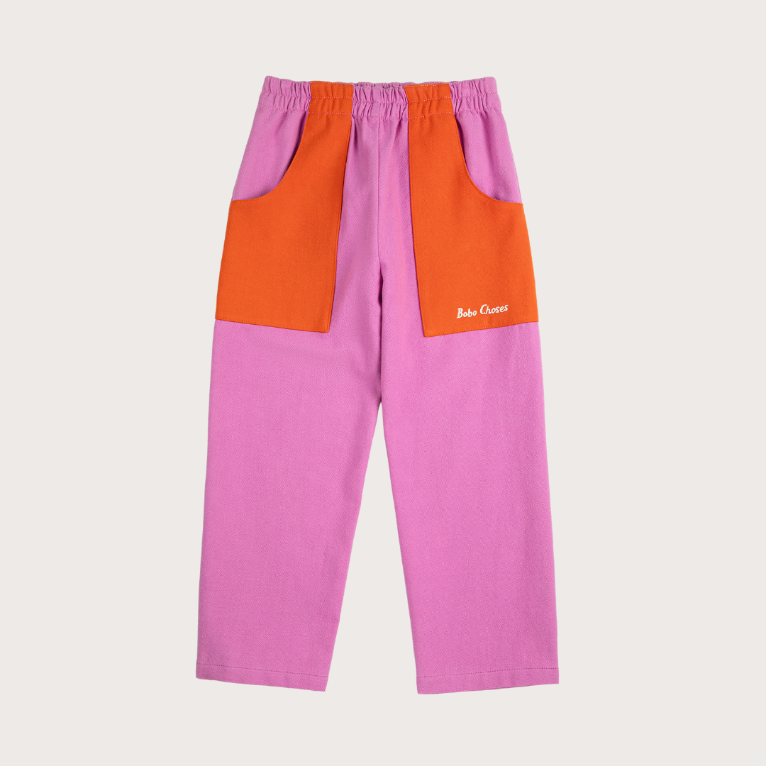 Bobo Choses Purple colour block woven trousers
