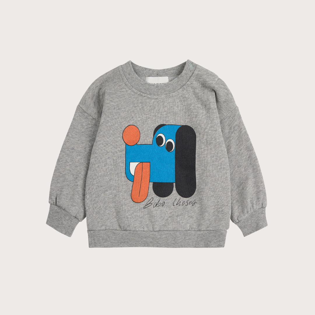 bobo choses Grey doggy mate sweatshirt 6M