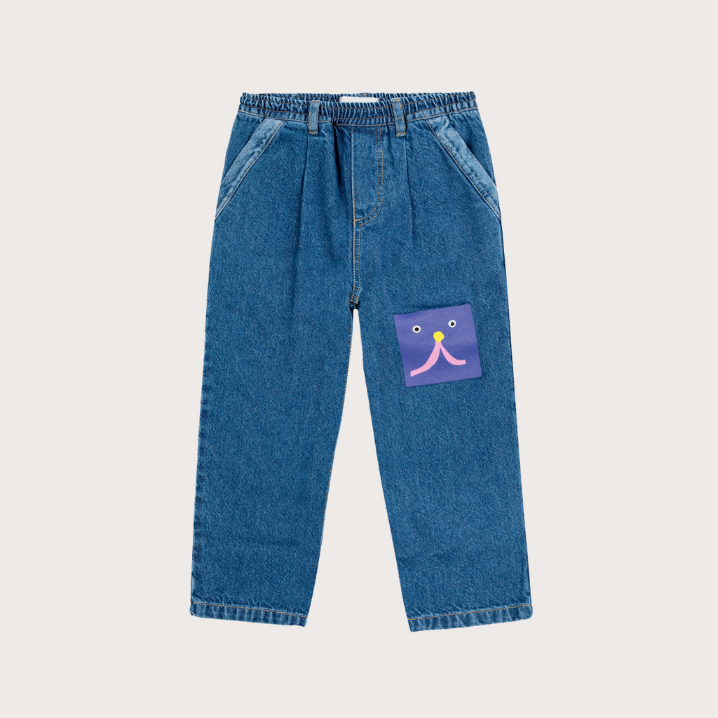 Bobo Choses Funny face denim joggers