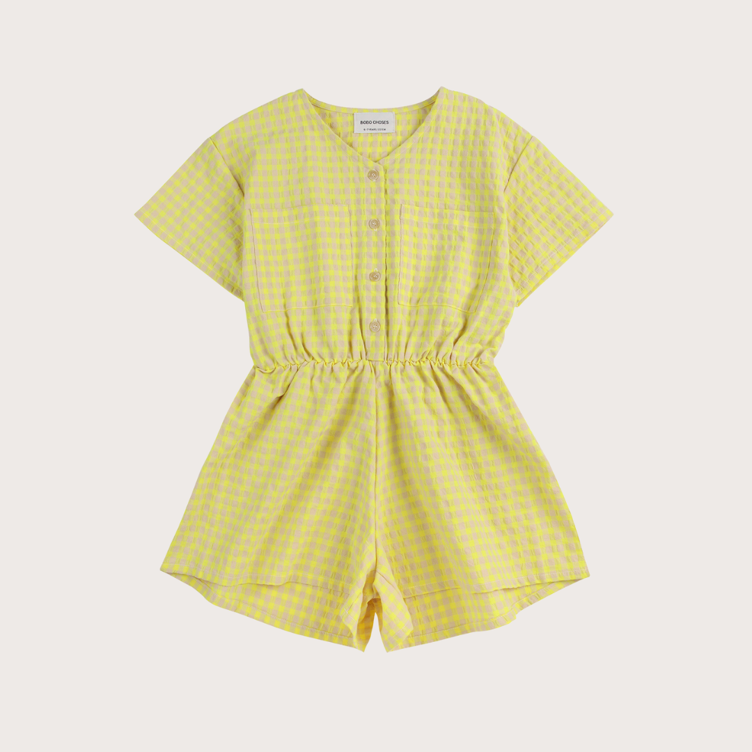 Yellow vichy woven playsuit