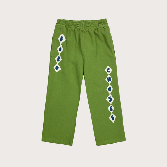 Bobo Choses Green diamond straight leg trousers