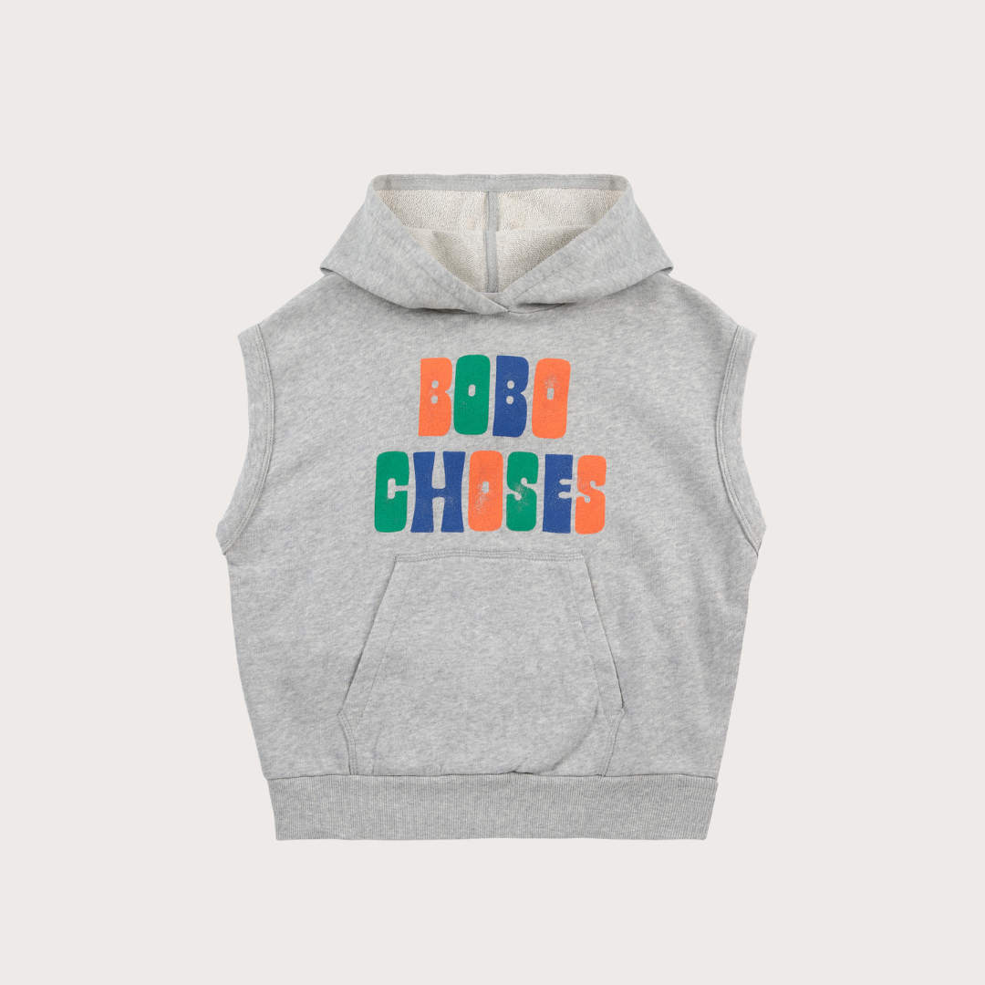 Bobo Choses Heather grey sleeveless hoodie