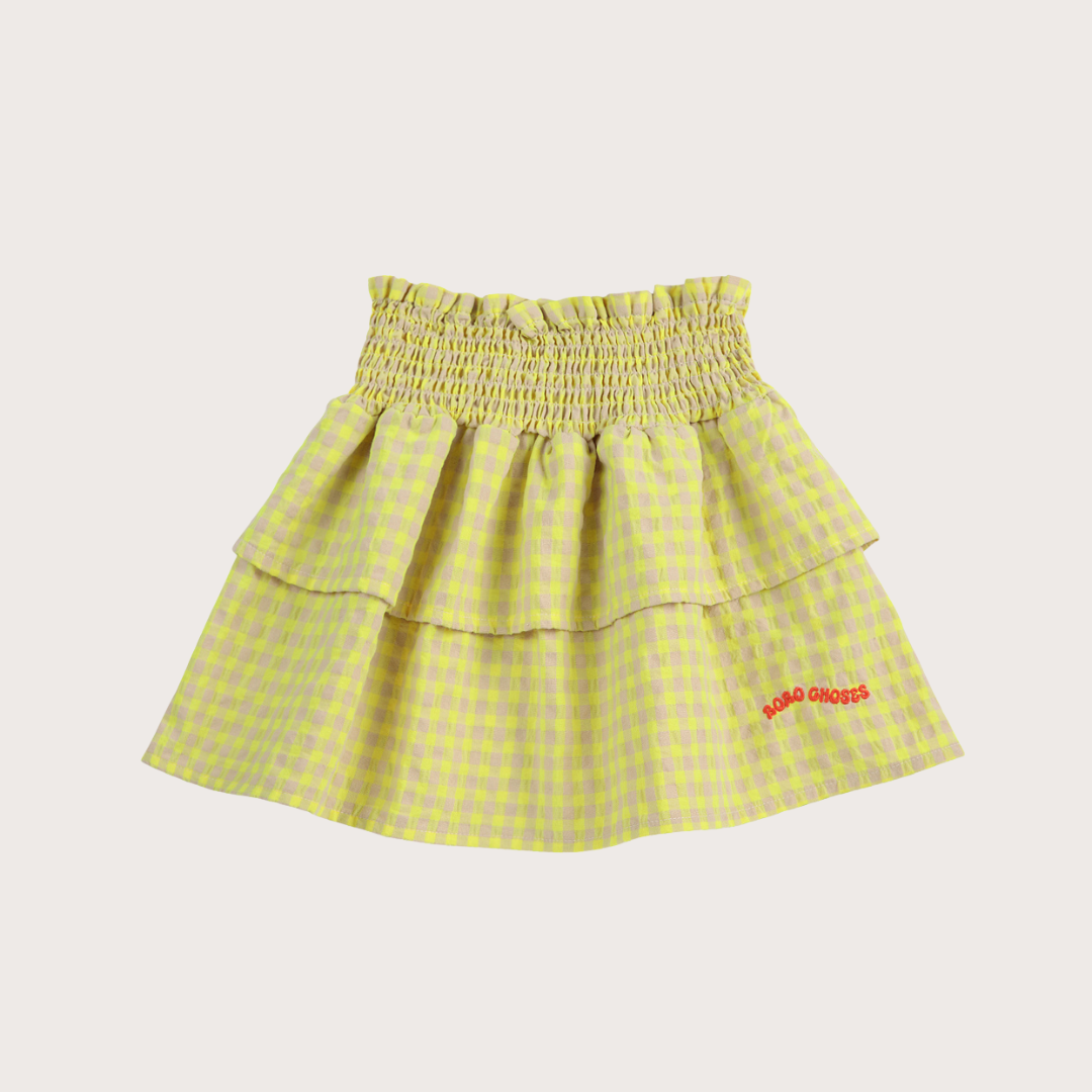 Yellow vichy woven skirt