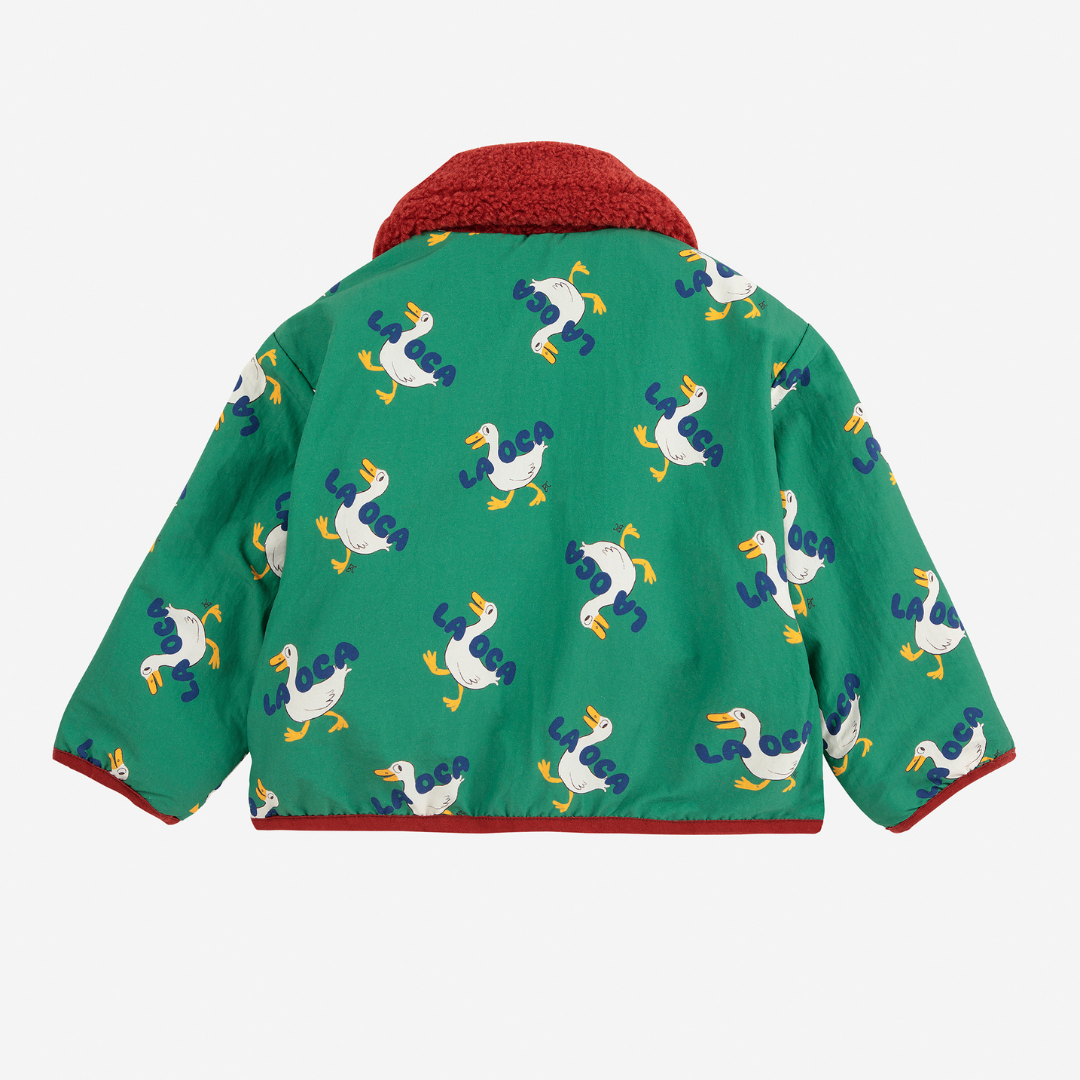 Green la oca print reversible coat