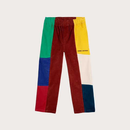 Bobo Choses Colour block corduroy straight leg pants