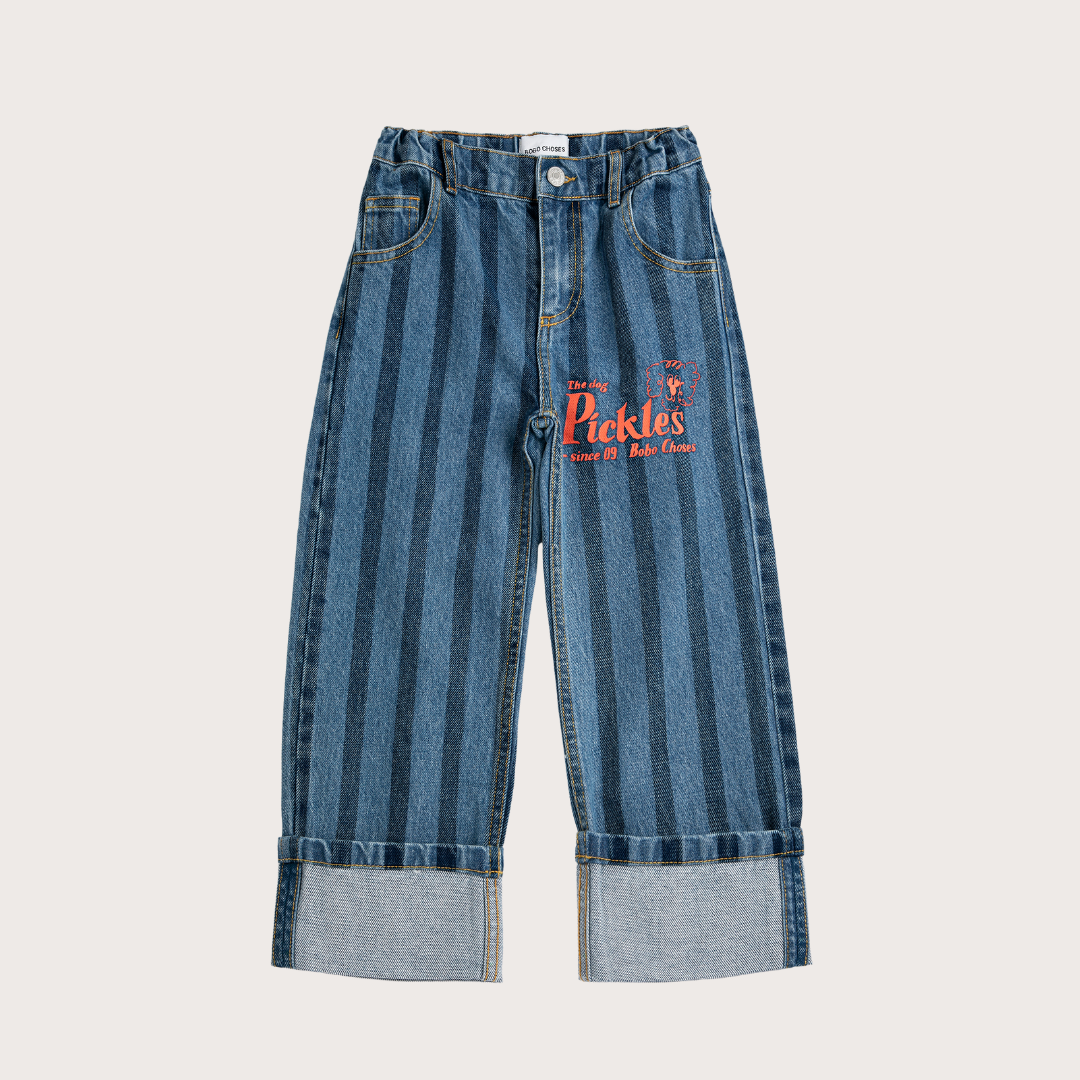 Denim striped pickles the dog jeans