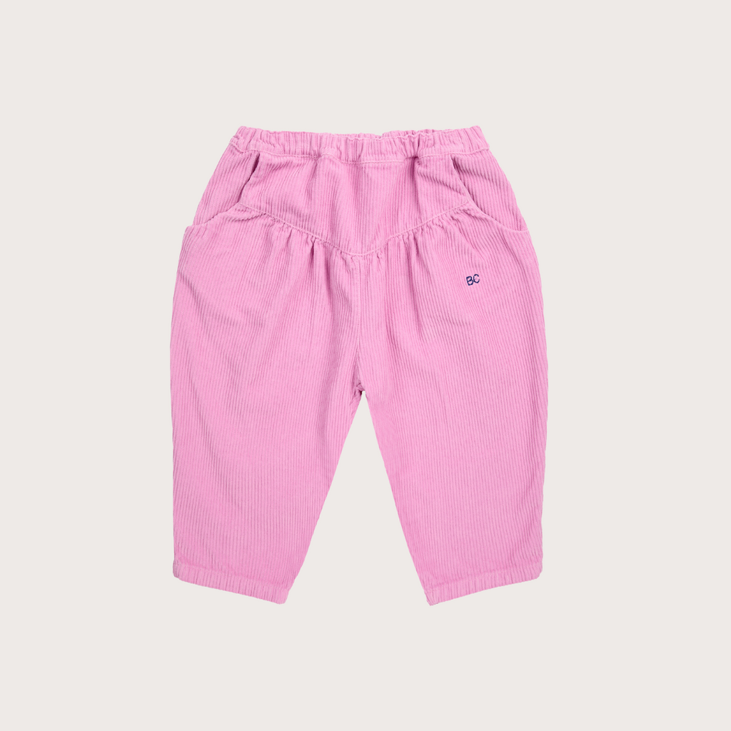 Bobo Choses Pink cord baggy baby trousers