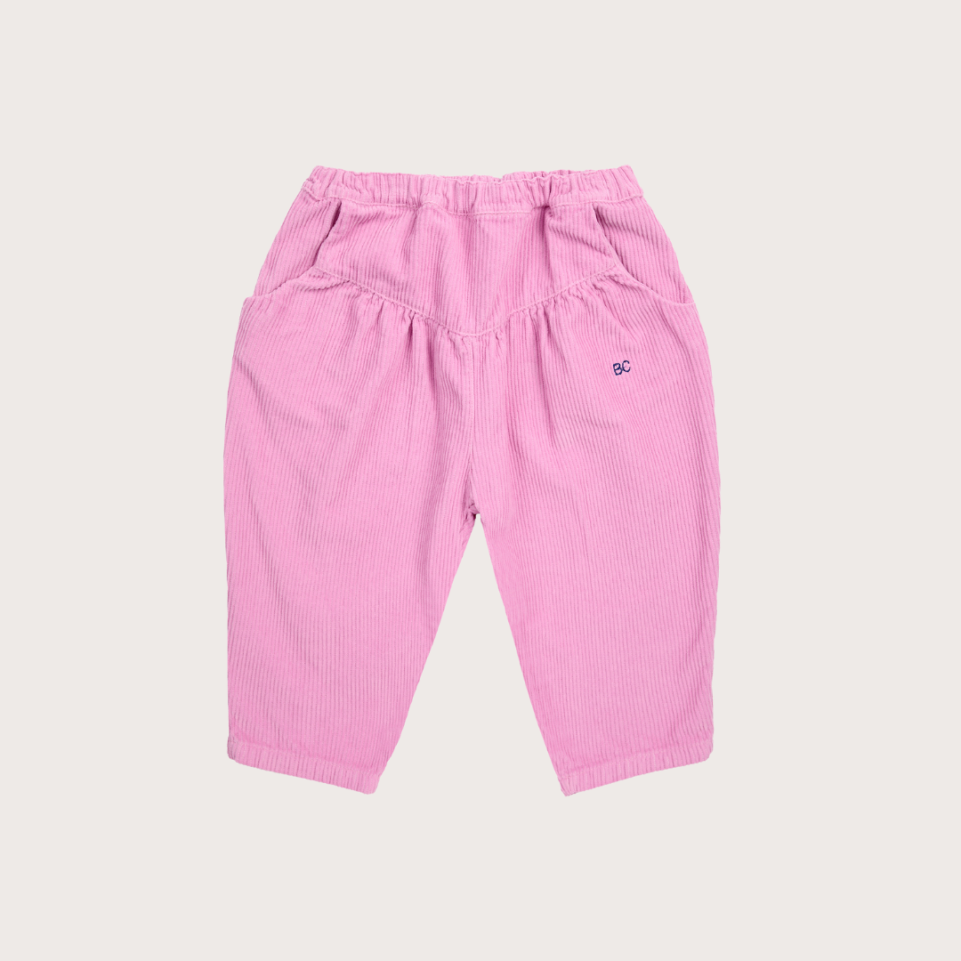 Bobo Choses Pink cord baggy baby trousers