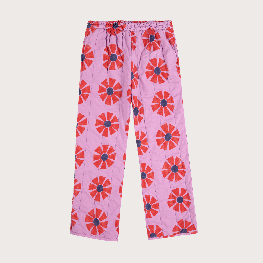 Pink kaleidoscope quilted trousers