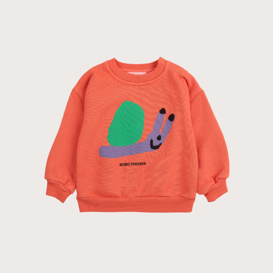 Bobo Choses Pink funny snail sweatshirt