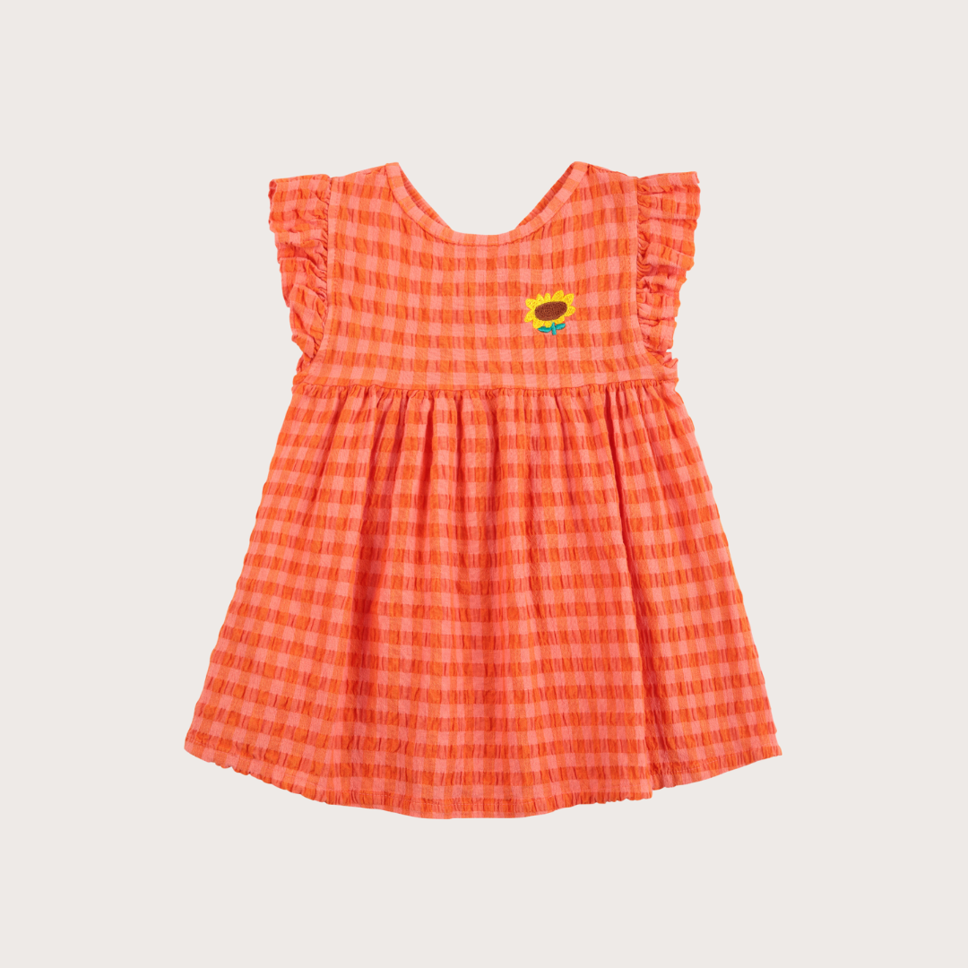 Fuschia vichy woven dress