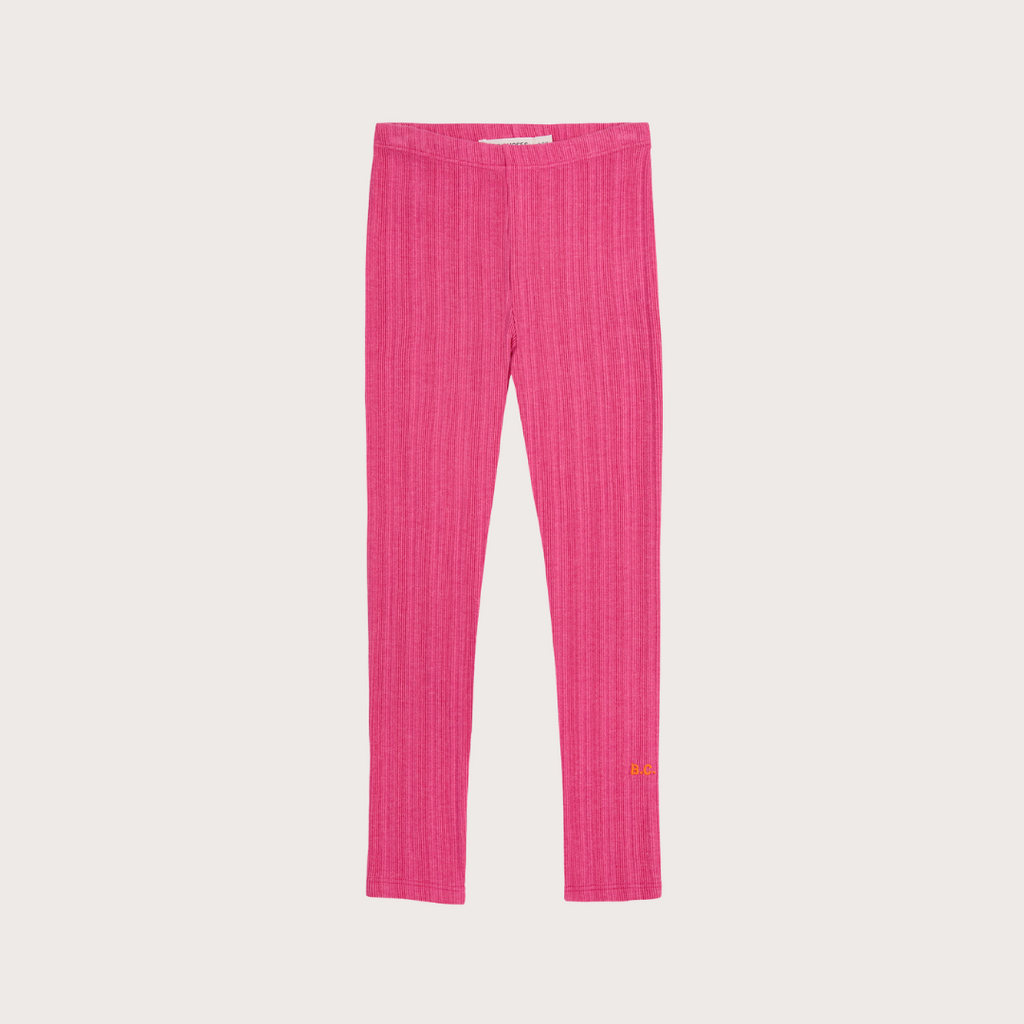 Bobo Choses Pink ribbed leggings