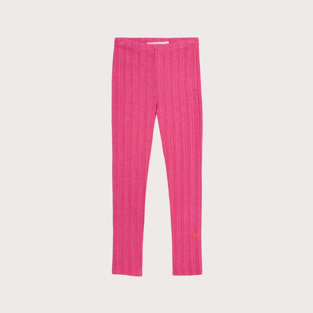 Bobo Choses Pink ribbed leggings