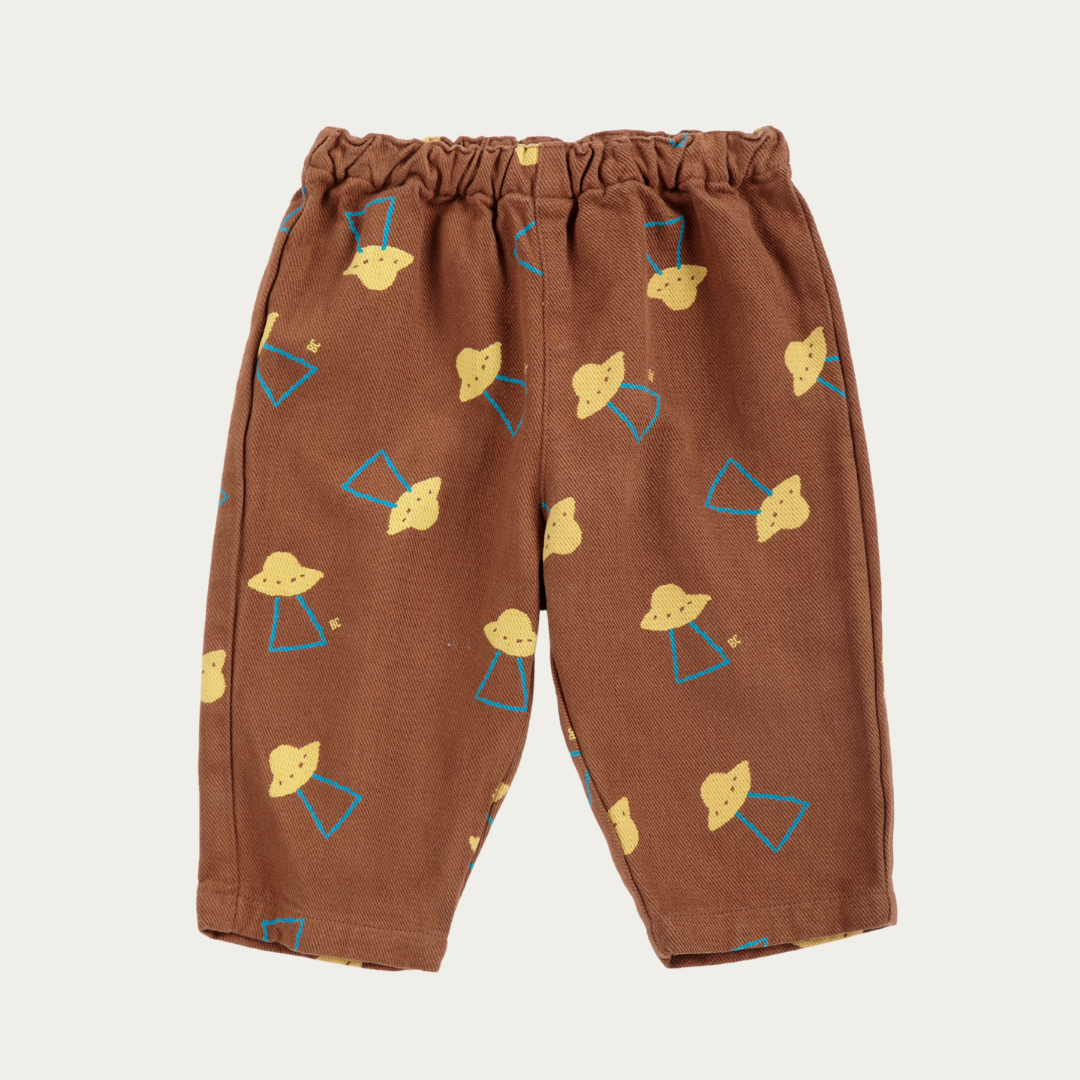 Bobo Choses Brown pixel abduction woven trousers