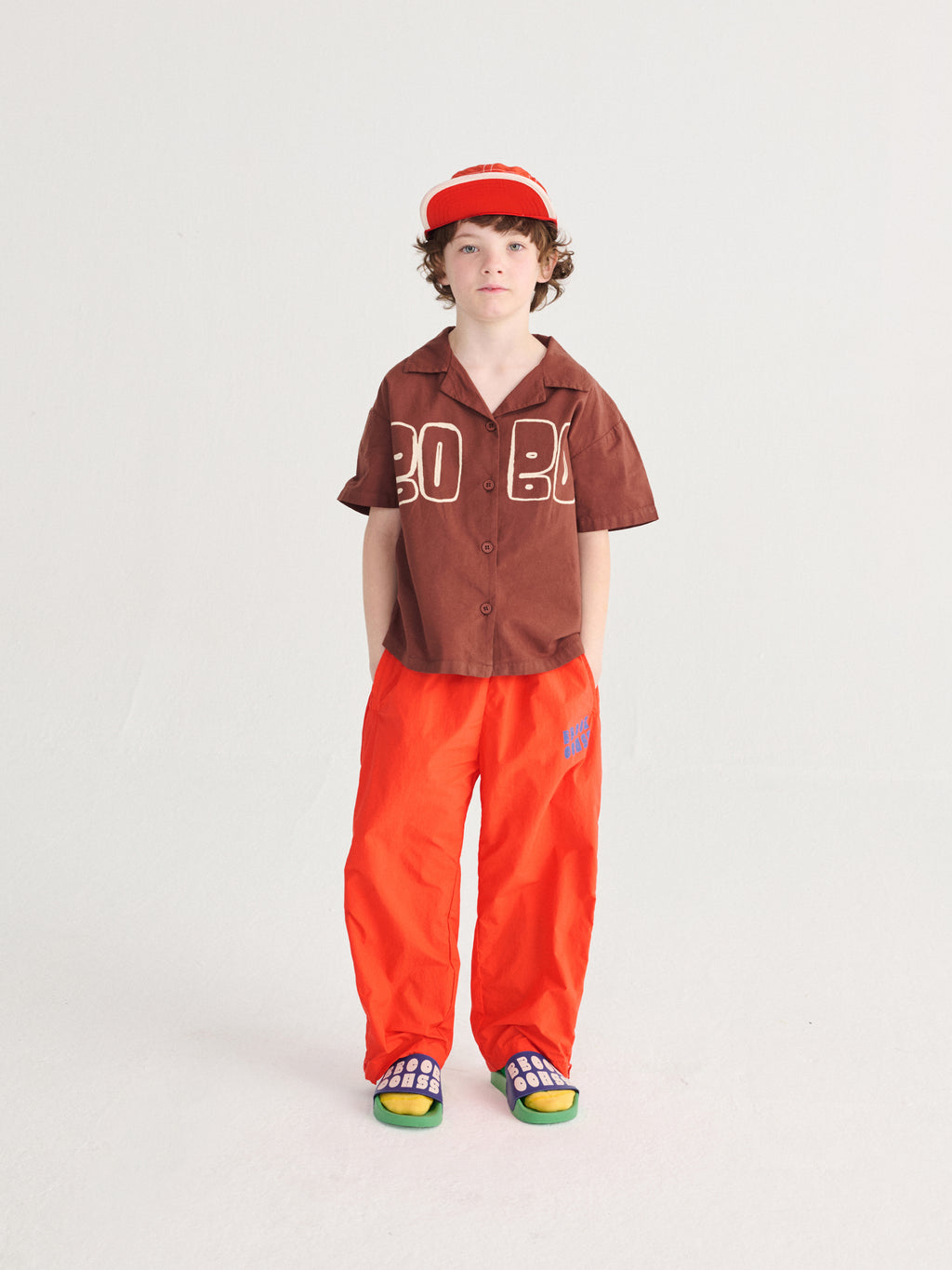 Bobo Choses Orange modern oversized tracksuit pants