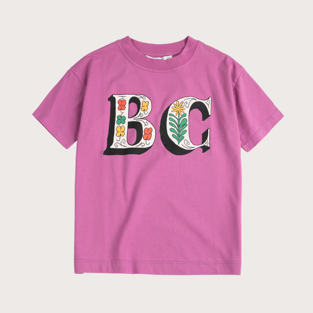 Bobo Choses Purple spring letters t-shirt