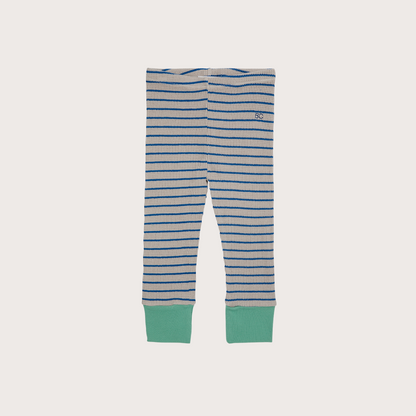 Bobo Choses Blue striped waffle leggings