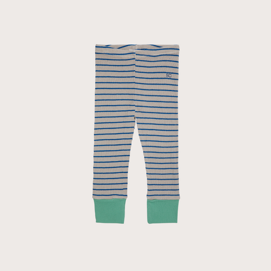 Bobo Choses Blue striped waffle leggings