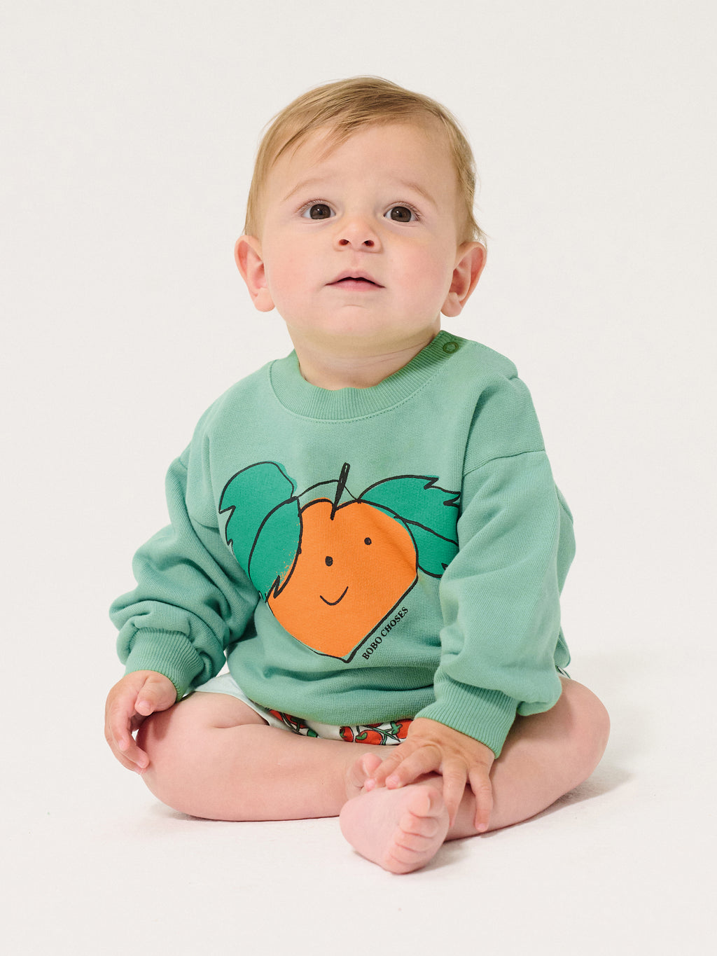 bobo choses Green tangerine print sweatshirt 18M