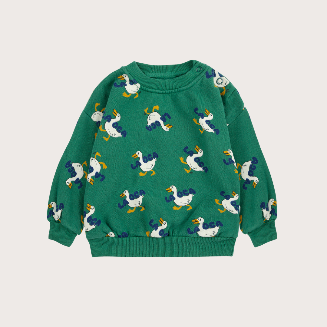 Bobo Choses Green la oca print sweatshirt