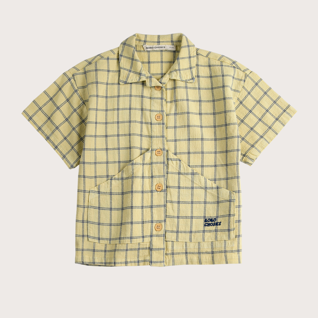 Bobo Choses Yellow spicy window pane checked shirt