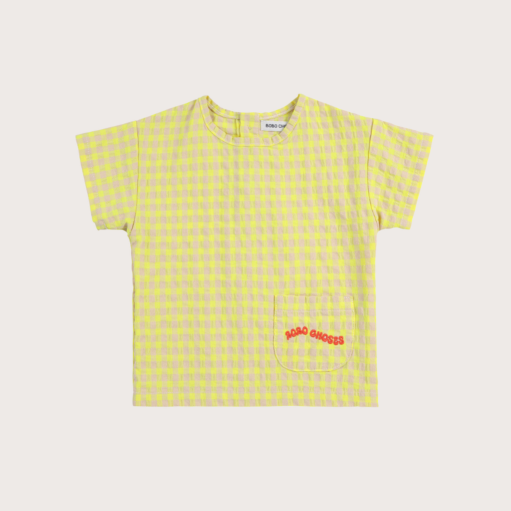 Bobo Choses Yellow vichy woven blouse