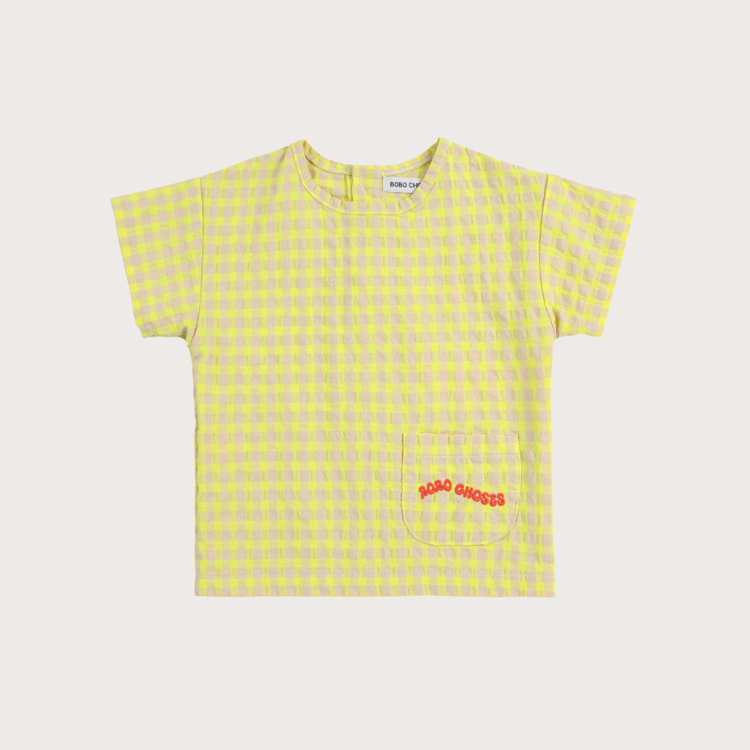 Bobo Choses Yellow vichy woven blouse